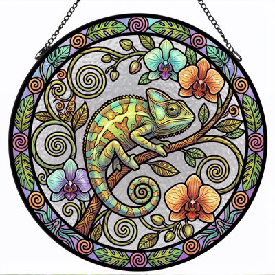 Panneau de vitrail en verre coloré caméléon ， H 12 po