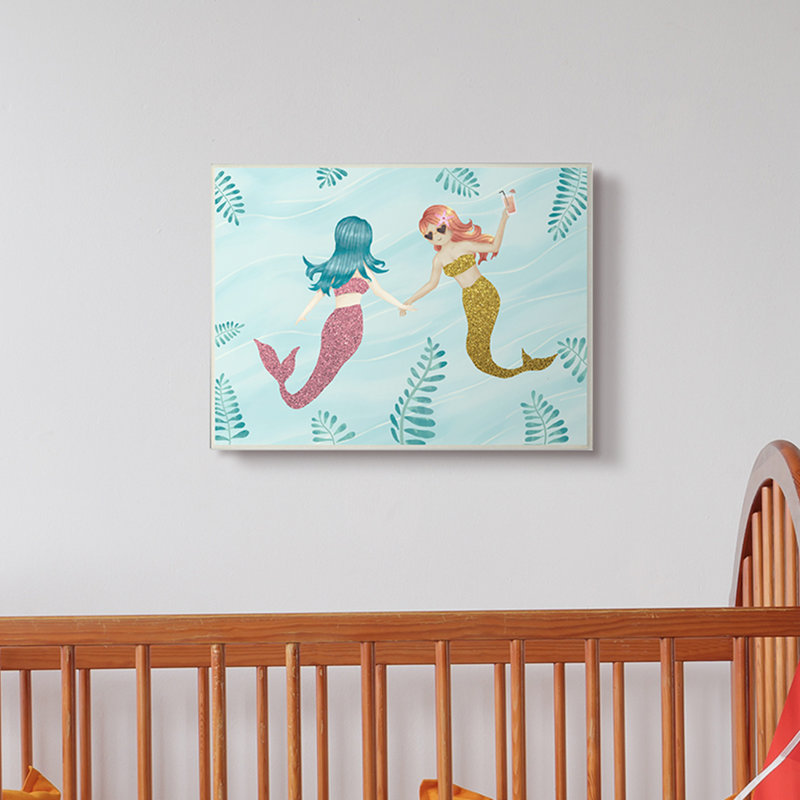 «Reposa Mermaid Hangout Art», Plaque murale, H 13 po x l 19 po x P 0,5 po