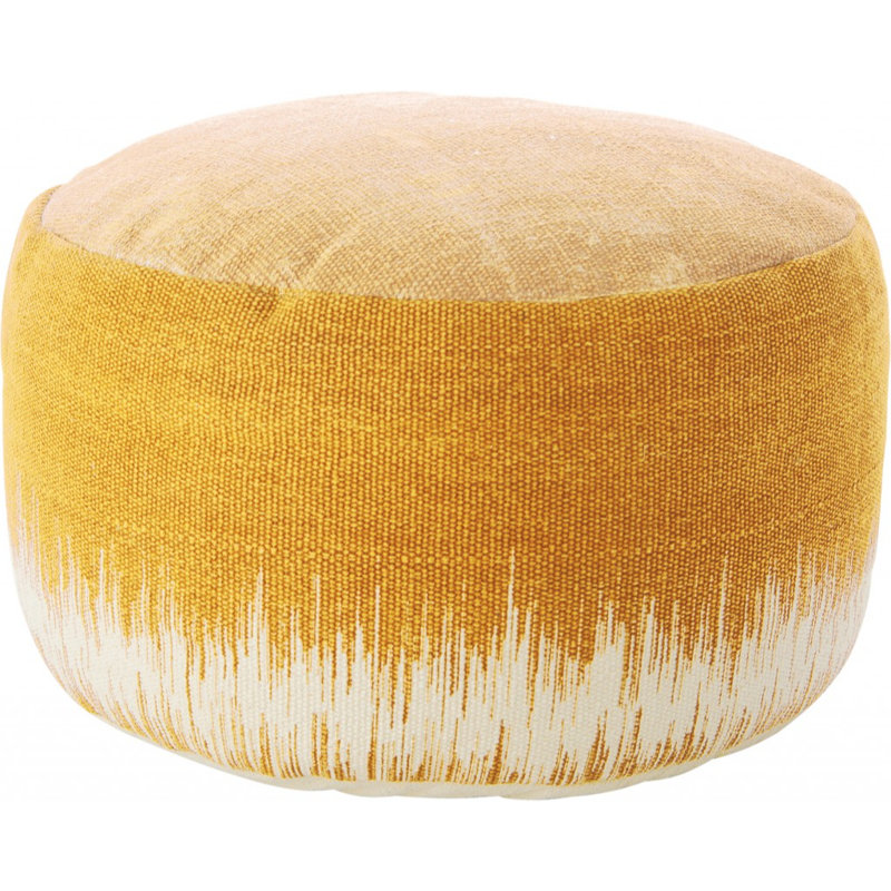 Repose-pieds Neibert, 100% coton rustique jaune