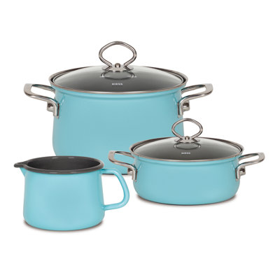 Kristallblau 5 - Piece Enamelware Cookware Set