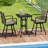 3 Pcs Patio Swivel Bar Set Table And Chairs Set With Soft Cushions & Umbrella Hole