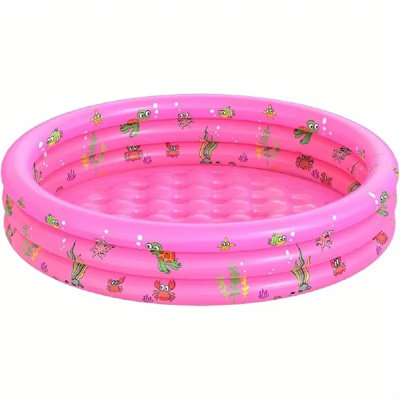 Kids Inflatable Swimming Pool With Pump - 48" Round BPA-Free PVC Baby Pool, Soft Anti-Puncture Floor, 18-Gallon Capacity For Toddlers 3-7 Years, Indoo