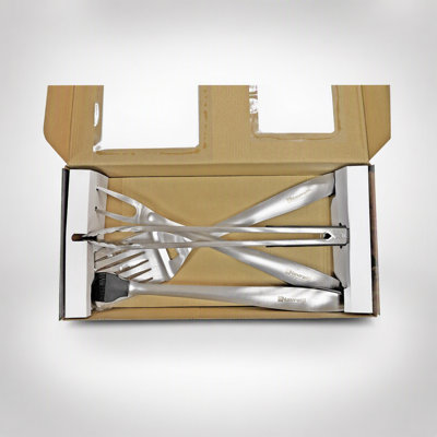 Heavy Duty BBQ Grill Tools Set with Stainless Steel Accessories, Spatula, Fork, Brush, and Tongs for Versatile Grilling