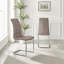 Chowchilla Faux Leather Cushioned Chrome Cantilever Leg Dining Chairs with Square Stitching-1651778238