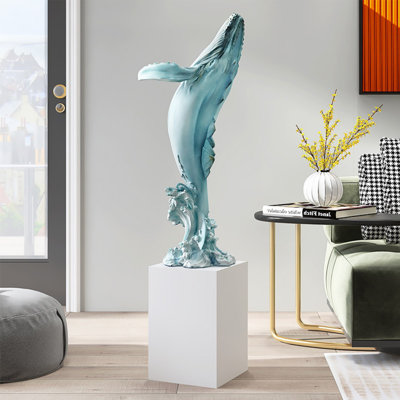 Bleu, blanc, résine libre et objet décoratif en bois manufacturé