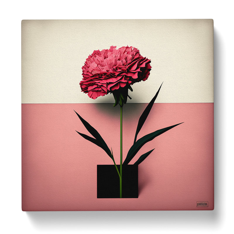 Carnation Flower Suprematism - No Frame Print, 35cm H x 35cm W x 3cm D