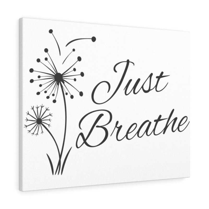Canvas Just Breathe 1 Piece Wrapped Canvas Wall Art