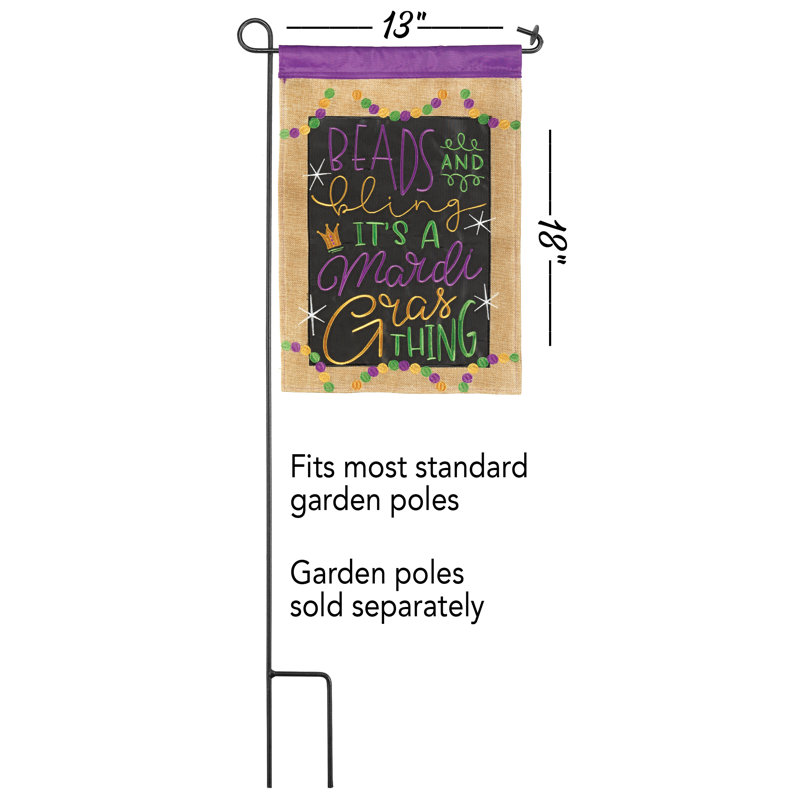 Drapeau de jardin en polyester Azore, H 18 po x l 13 po