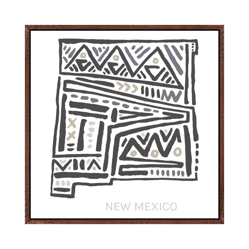 New Mexico 1 Piece Wall Art on Canvas, 93.98 cm H x 93.98 cm W, Classic Wood Framed