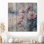 Pivoines dans un champ couvert de givre II - Décoration murale en bois de pivoines - sur bois de pin naturel