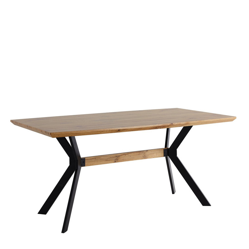 Allesia Rectangular Dining Table with Steel Base, 78cm H x 160cm L x 90cm W