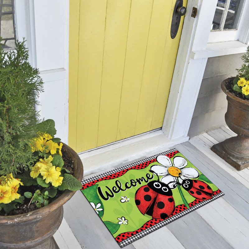 Tapis d'extérieur antidérapant à coccinelle 29,5 po x 17,75 po Counterart Ladybug