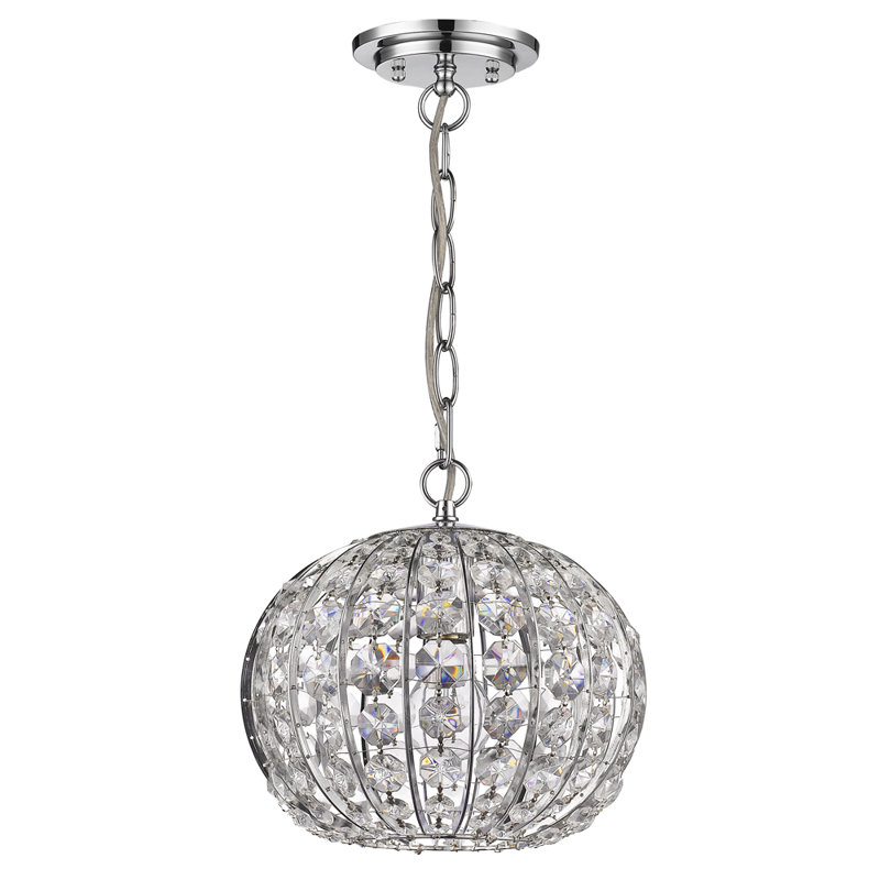 Luminaire suspendu sphère 1 lumière Kegler, Nickel poli