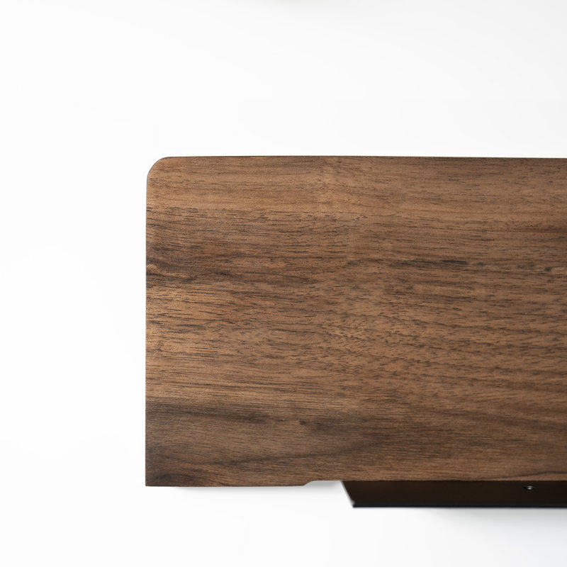 Tablettes murales rectangulaires flottantes en bois avec support en métal