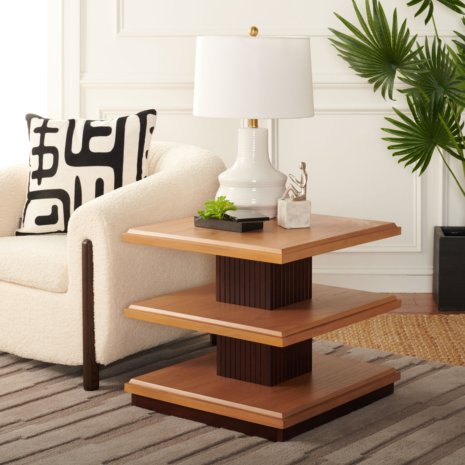 Paddy End Table, Walnut/Natural
