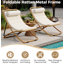 Chaise pliante d'extérieur 2 pièces, chaise de patio enveloppée de rotin avec dossier réglable, coussin épais et appui-tête amovible-1014343906