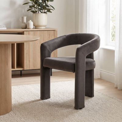 Rokz Luxury Upholstered Velvet Dining Chair - Bold Sculptural Design