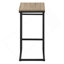 Table d'appoint, en forme de C, bout, côté, collation, stratifié brun, métal noir, contemporain, moderne-77594122