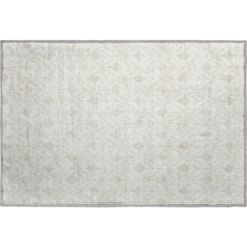 Tapis ivoire Prisco lavable à la machine de qualité supérieure, Rectangle 1 pi 8 po x 2 pi 6 po