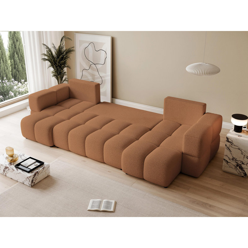 6 Seater Sofa Bed, Orange