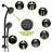 Dual Shower Head Kit, Matte Black, 4.7" Showerhead & Adjustable Handheld Wall Mounted Head, 8 Hand Angle