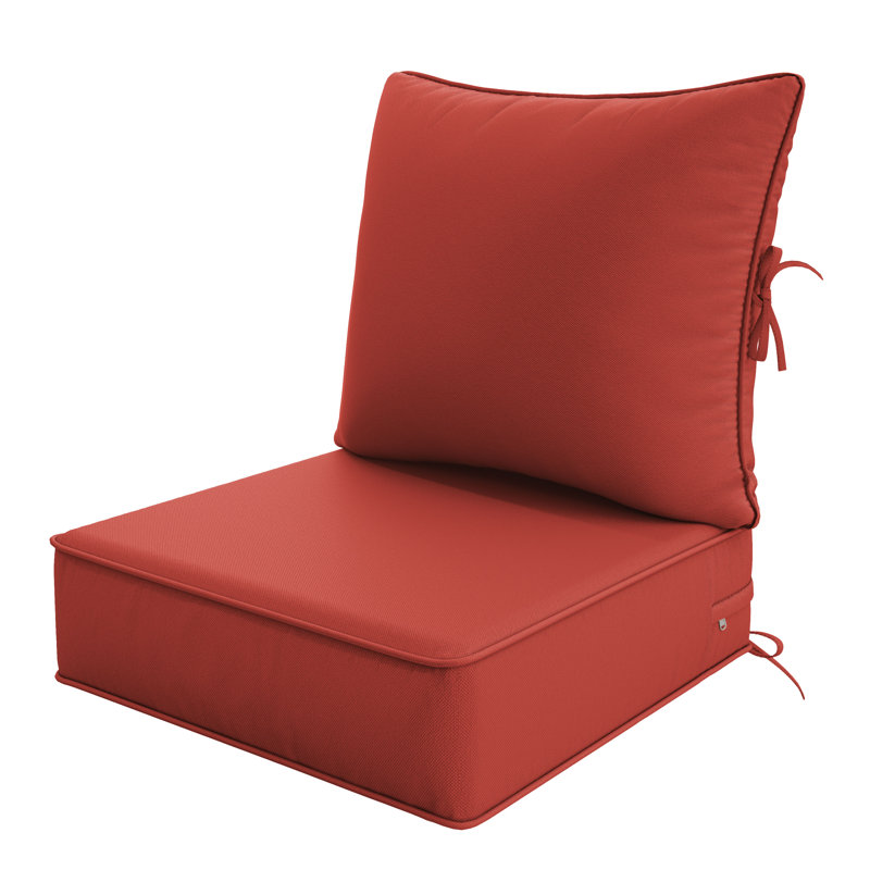 Outdoor 6.5" Thick Deep Seating Seat/Back Cushion, Brick Red