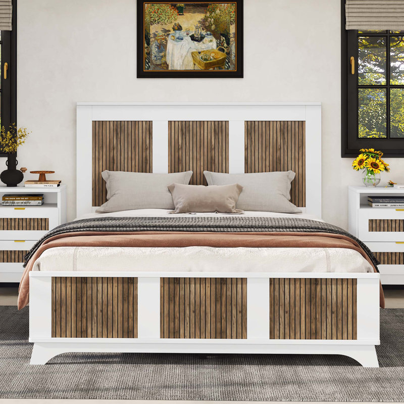 Lit plateforme Farmhouse, Blanc, Grand lit