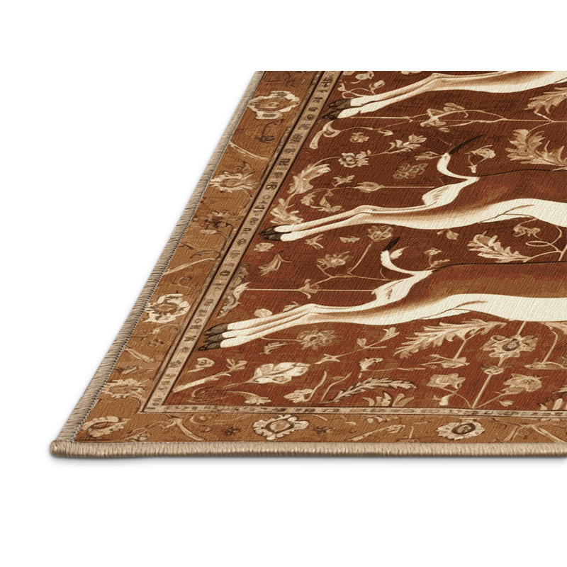 Tapis brun lavable à la machine, Rectangle de 5 pi x 8 pi