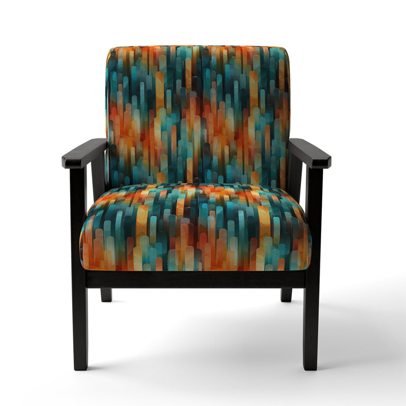 Popart Abstract Popsicle Parade - Upholstered Modern Arm Chair, Yellow Accent Chair