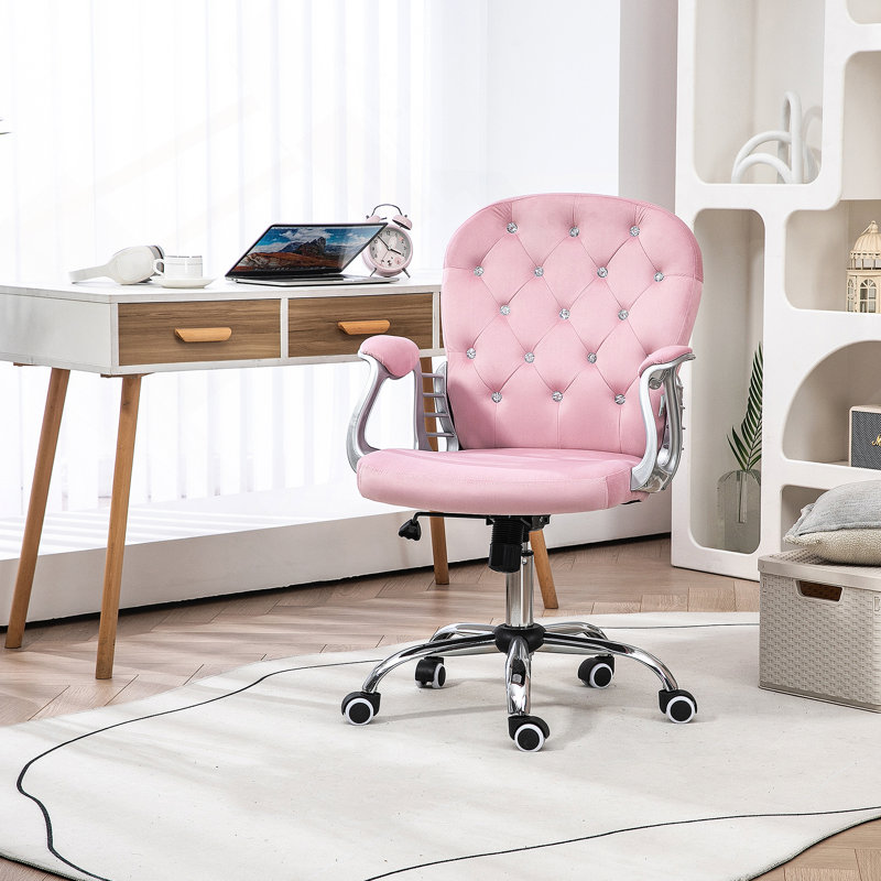 Chaise de bureau pivotante en polyester avec support lombaire, hauteur réglable, roulettes