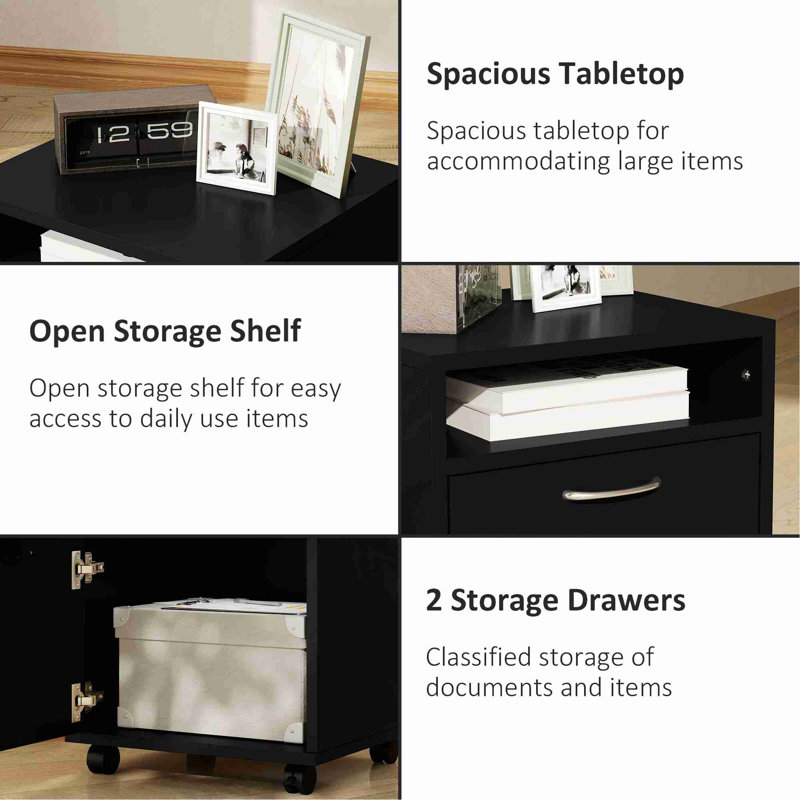 Mobile Storage Cabinet Organizer, Black