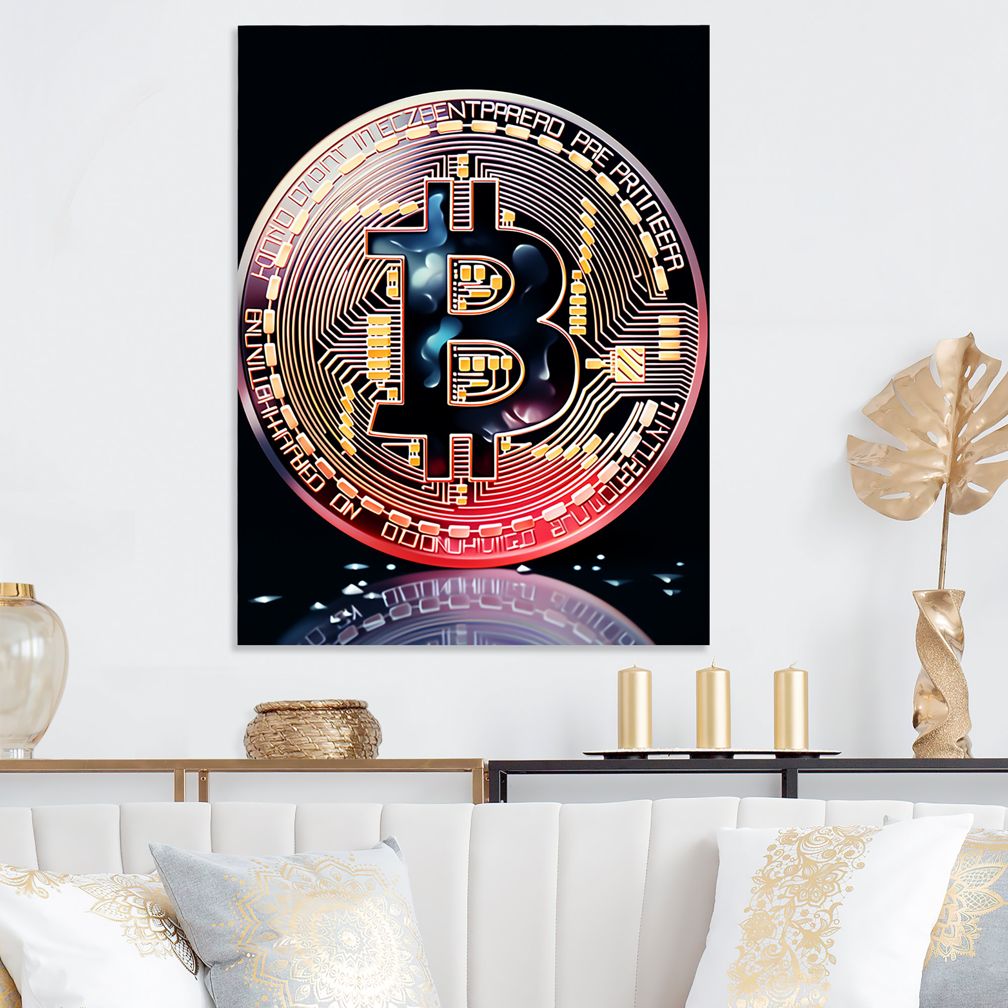 Ivy Bronx Pink Black Bitcoin Crypto - Fashion Bitcoin Metal Wall Art |  Wayfair
