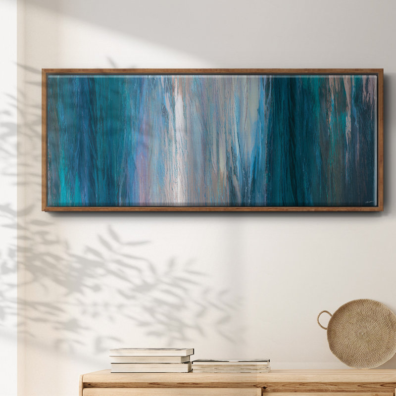 «Falling Blue» - toile encadrée, H 20 po x l 50 po