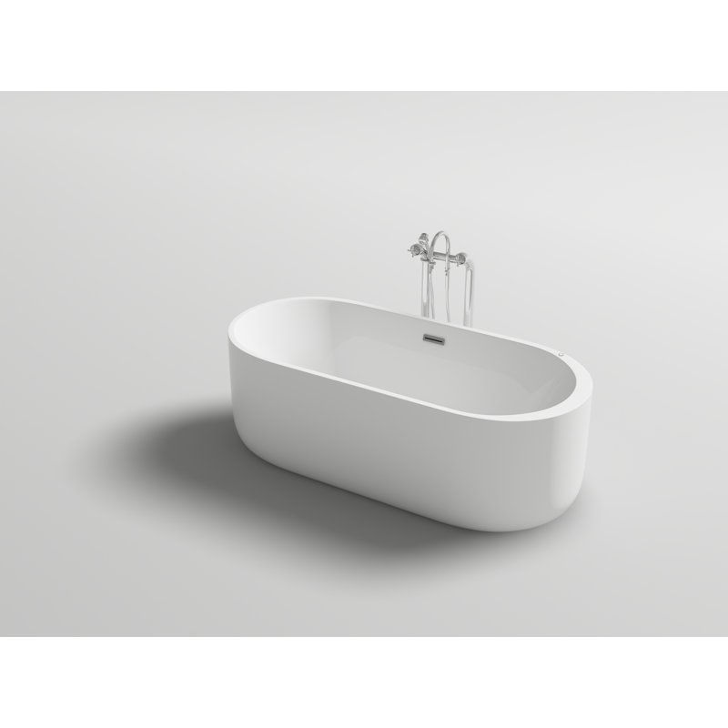 Contemporary-Modern 67'' x 23'' Freestanding Air Acrylic Bathtub