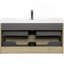 Meuble-lavabo mural 42 po avec lavabo, meuble-lavabo mural moderne avec lavabo à surface solide et tiroirs à fermeture en douceur 42 po