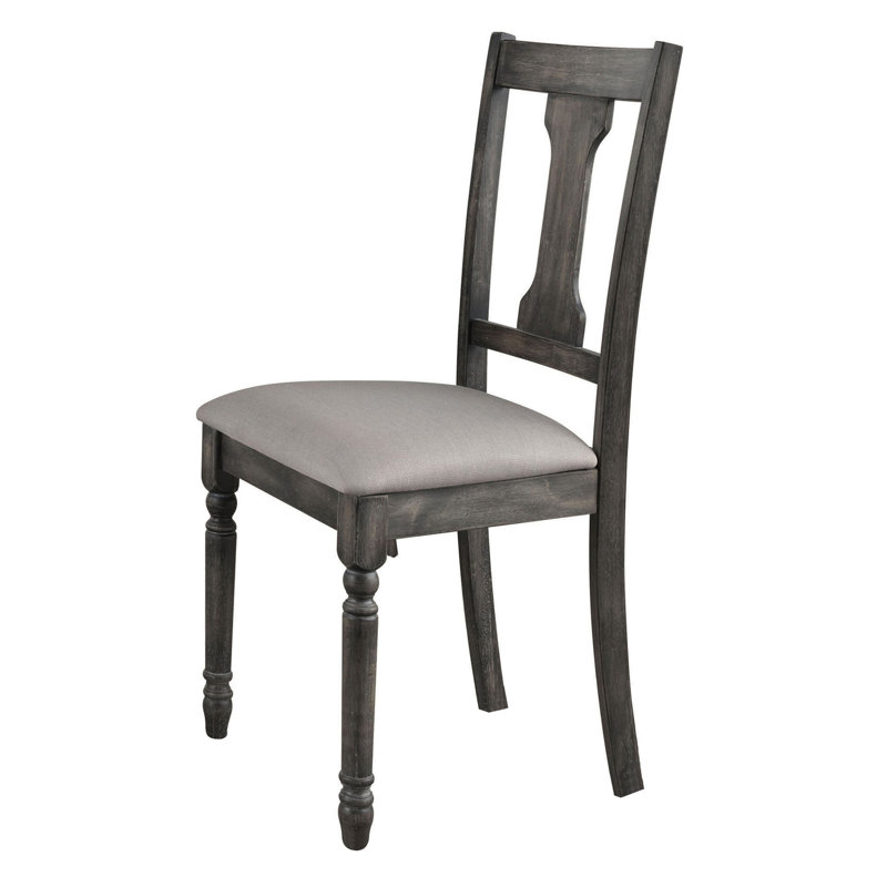 Élégantes chaises d'appoint à dossier ouvert patiné avec coussins en lin brun clair, parfaites pour un décor campagnard et des sièges confortables (ensemble de 2)