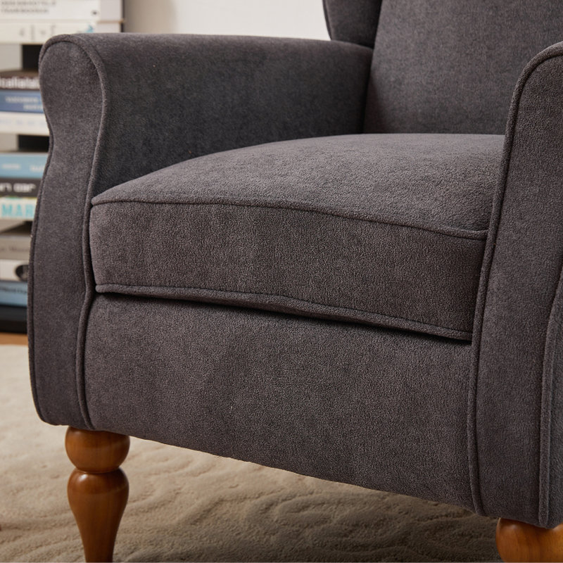 Fauteuil d'appoint à dossier haut, Gris foncé antique