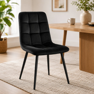 Modern Velvet Upholstered Dining Chairs Set with Metal Legs ( Set of 2/4/6 chairs)