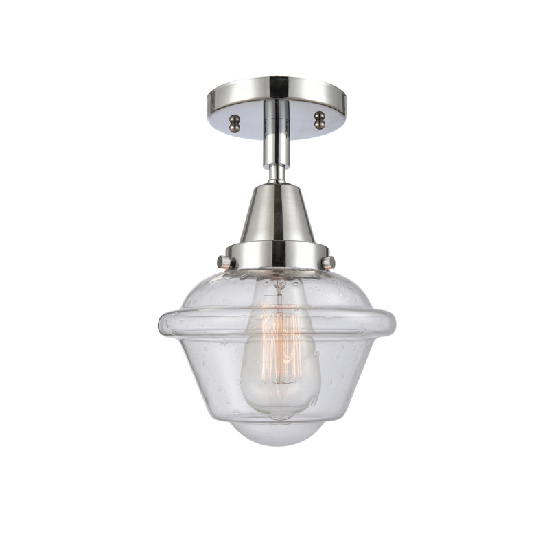 Grourke Glass Flush Mount, Seedy, Polished Chrome