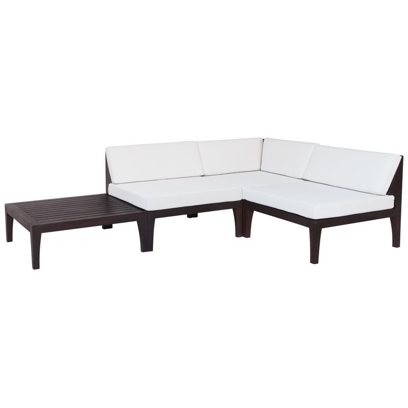 Paille 96'' Wide Mahogany Patio Sectional with Cushions