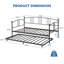 79 x 43 x 37 po. Lit superposé simple arqué en métal avec dessus de canapé et lit simple inférieur, cadre de lit superposé peu encombrant avec garde-corps pour chambre d'enfant, noir, dortoir-495898496