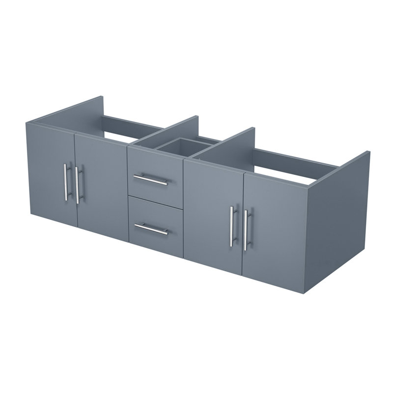 Meuble-lavabo double gris foncé 60 po X P 22 po D, Gris foncé