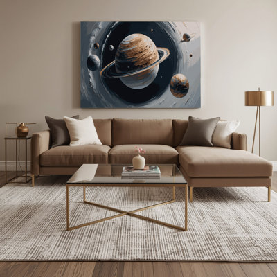 Art mural sur toile, espace minimaliste de la planète
