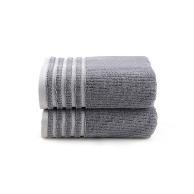 Luxurious Microcotton Bath Towel Set (2 Pieces), Dark Grey, 29.5 x 59.1 inches | 100% Microcotton, 15.9 oz per sq yd | Machine Washable at 104°F | Soft, Absorbent, and Quick-Drying for Spa-Like Comfort