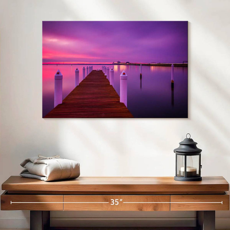 Chesapeake bay dock sundown Aletra, H 16 po x l 24 po