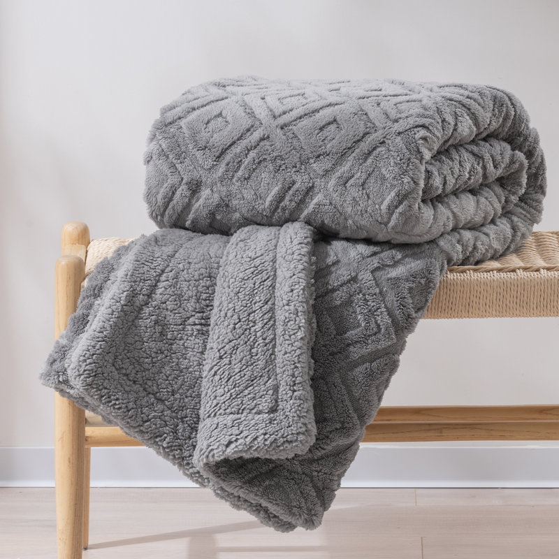 Jeté lesté jacquard Boho, Gris, L 90 po x L 90 po