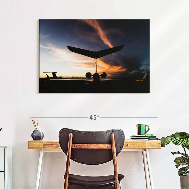 Mehar Private Jet Silhouette, 26" H x 39" W