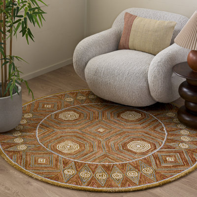 Micro-Loop 638 Hand Tufted Wool; Cotton With Latex Geometric Rug