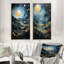 «Gold Blue Uranus Moonlight Mirage», 2 pièces-422004525-422004524