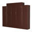 Grand lit en noyer avec 2 garde-robes de rangement intégrées et tablettes pliantes, plateforme multifonctionnelle pour chambre à coucher, étagère de rangement spacieuse, chambre d'amis pliable-2139793957-2139793959